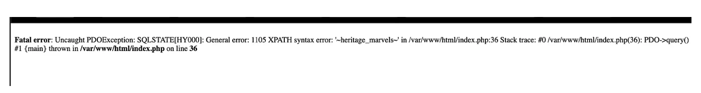 Error-Based SQLi — PDOException hata çıktısında deşifre olan veritabanı adı